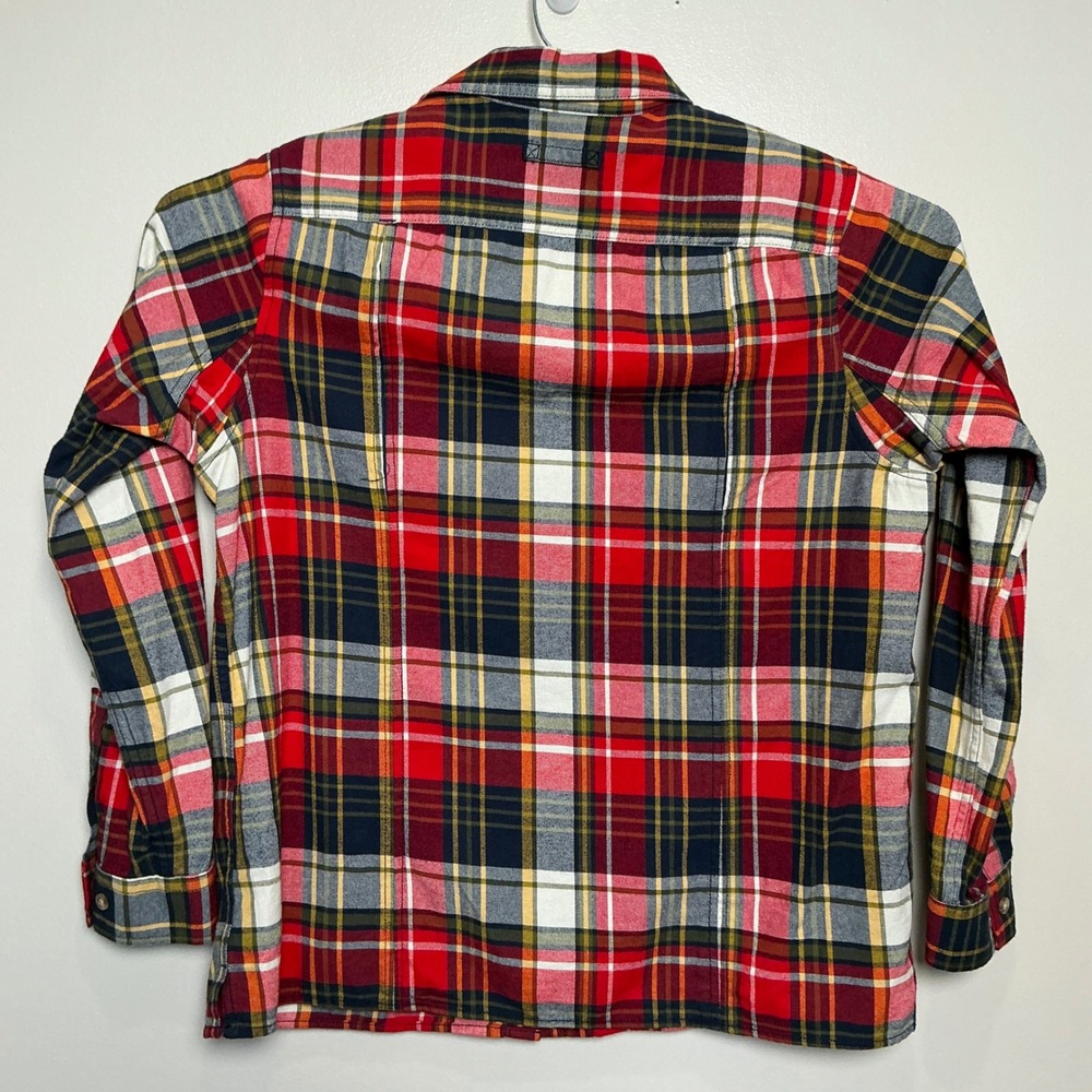 Duluth Trading Co Flannel Shirt Mens L Red Plaid Free Swingin' Cotton NWT - Picture 4 of 7